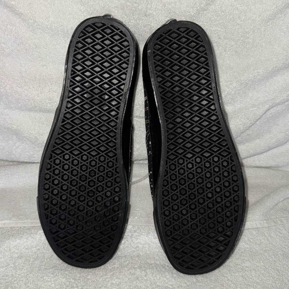Vans (new) black with gray stars all over and cute skeletons on the sides. - Picture 8 of 9